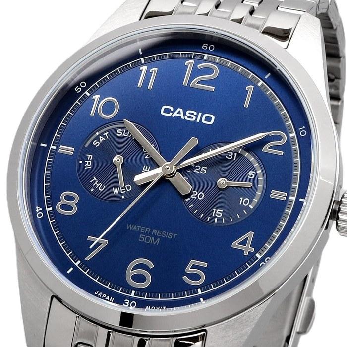 [Casio] Standard Quartz Men's Watch MTP-E340D-2AV Multi-Calendar 7-Link Bracelet Silver & Blue - Imported - Blue MTP-E340D-2AV