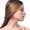 Classic Branch Acrylic Resin Drop Earrings Red Enamel Coral Antlers Earrings Ins