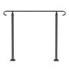 VEVOR Wrought Iron Handrail, Fit 2 or 3 Steps Outdoor Stair Railing, Adjustable Front Porch Hand Rail