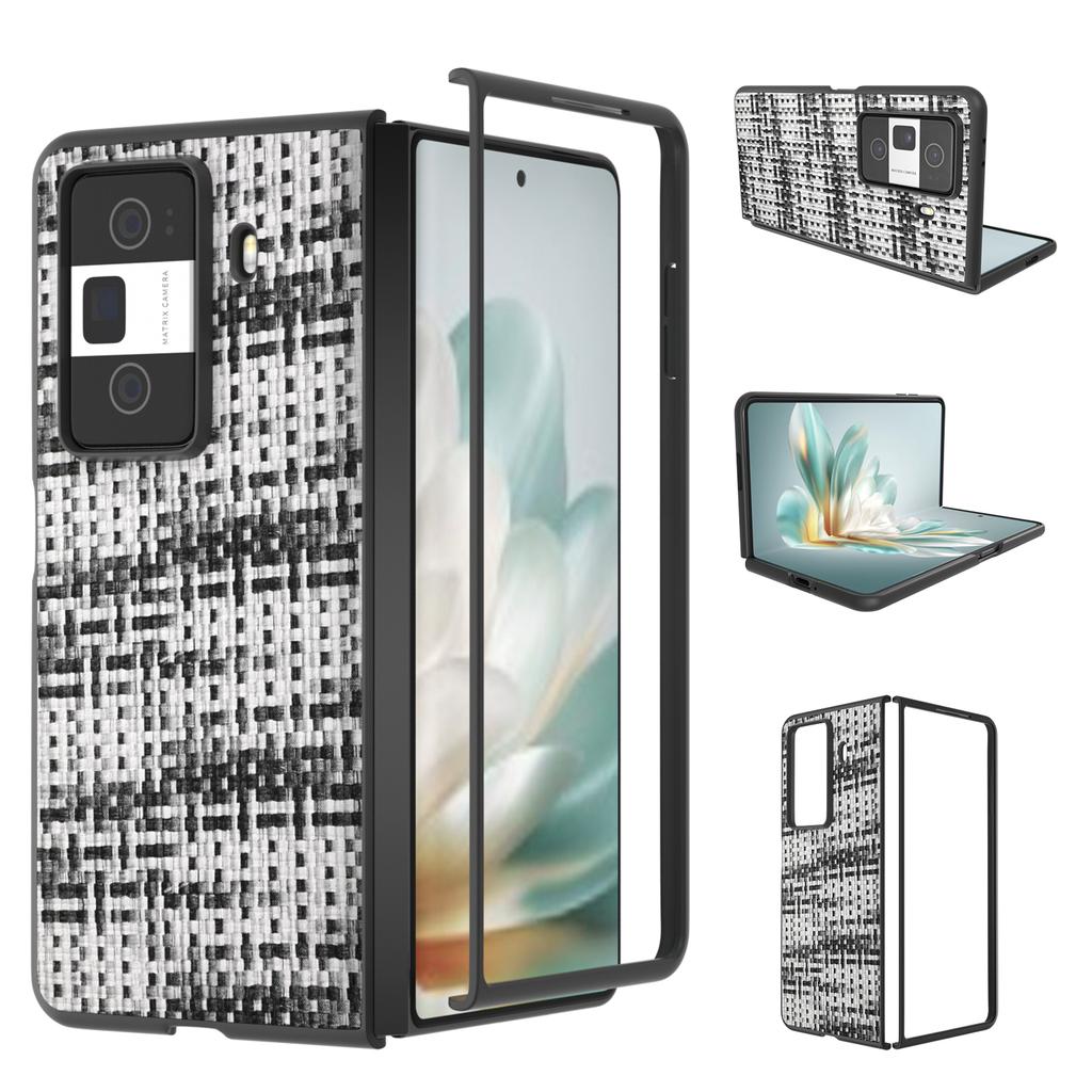 For Honor Magic Vs3 5G Case Leather+PC Phone Cover Plaid Texture