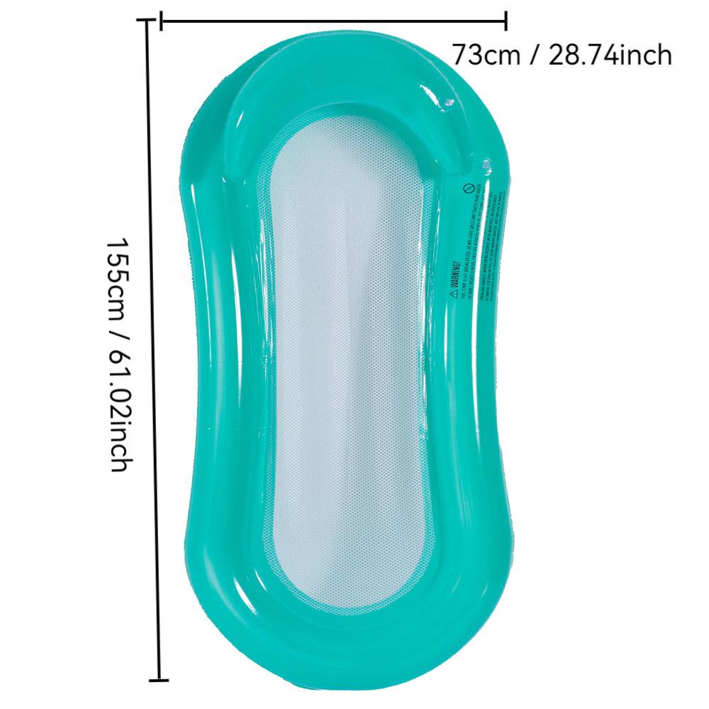 2026 New Gradient Color Inflatable Float Row with Mesh Water Seat Summer Water Lounge Chair Hammock Beach Pool Mattress