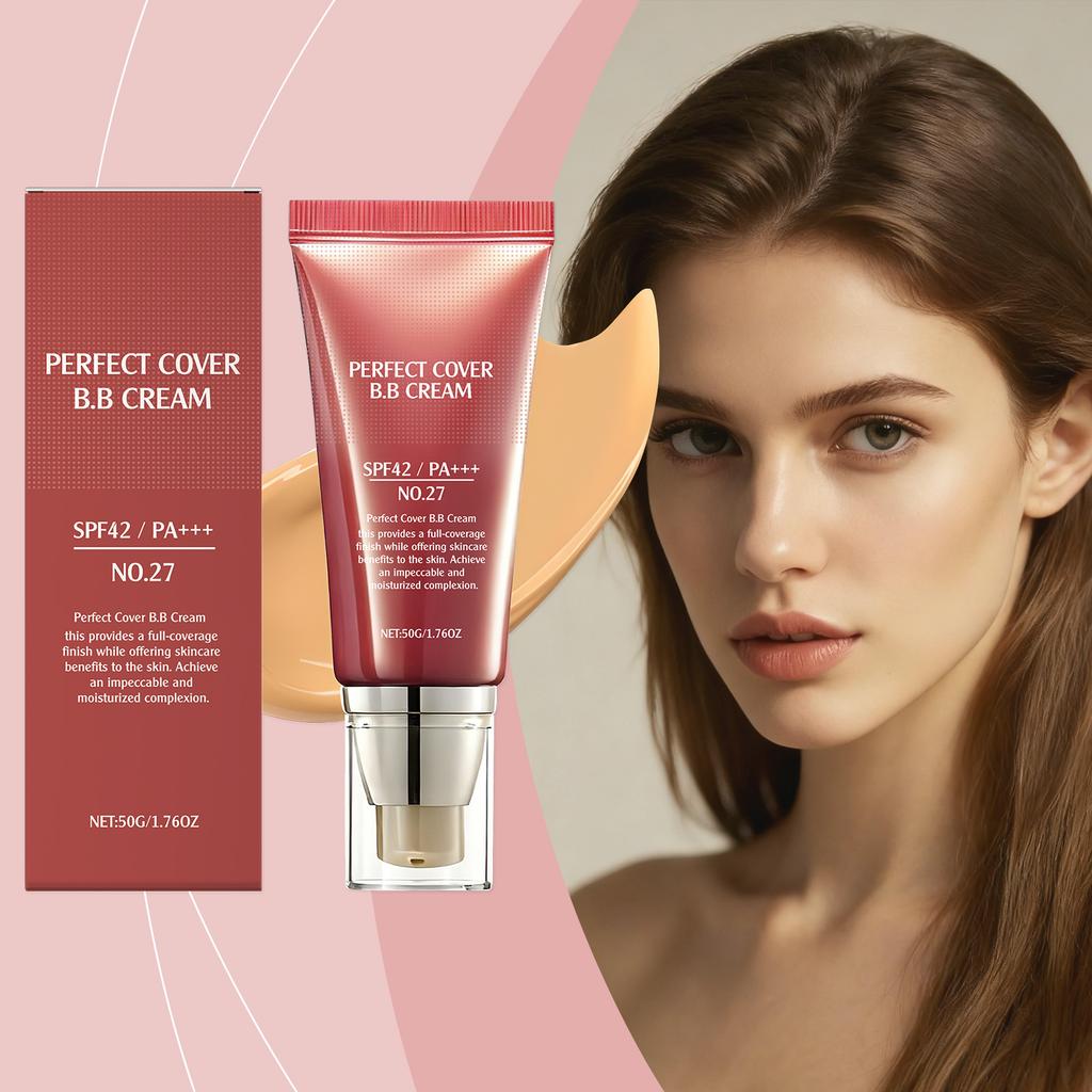 Deep Skin Tone Soft Concealer BB Cream, Lightweight Moisturizing Brightening Matte Clear Fine Watery BB Cream