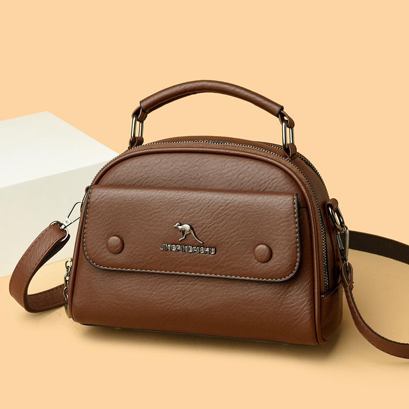Soft Leather Small Square Bag Premium Texture Handbag New Versatile Large Capacity Shoulder Crossbody Bag
