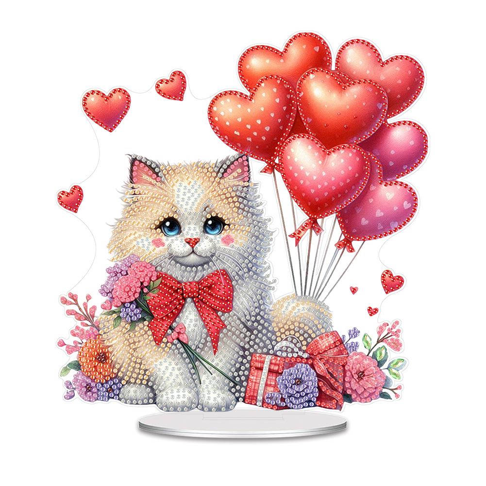 Acrylic Special Shape Train Heart Diamond Painting Tabletop Ornaments Kit Desktop Diamond Art Kits Rhinestones Desktop Ornaments