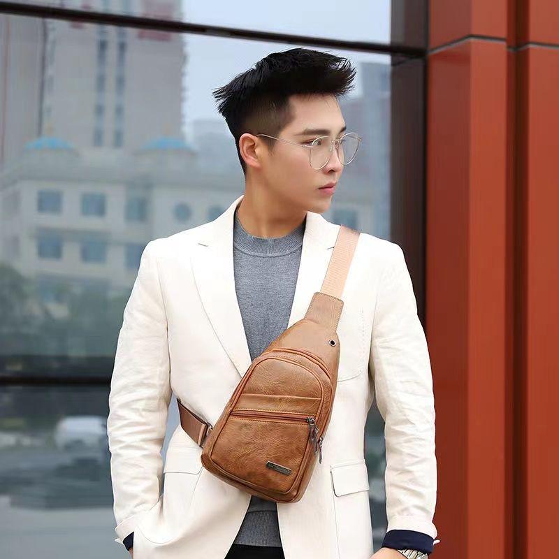 Personalized Men's Chest Bag, Casual and Fashionable Shoulder Bag, Chest Fold Shoulder Bag