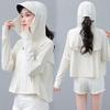 UPF100+Outdoor Sunscreen Clothes Women's Big Brimmed Hoodie Anti UV Cool Coat Casual Quick Drying Breathable Long Sleeved Skin Clothes