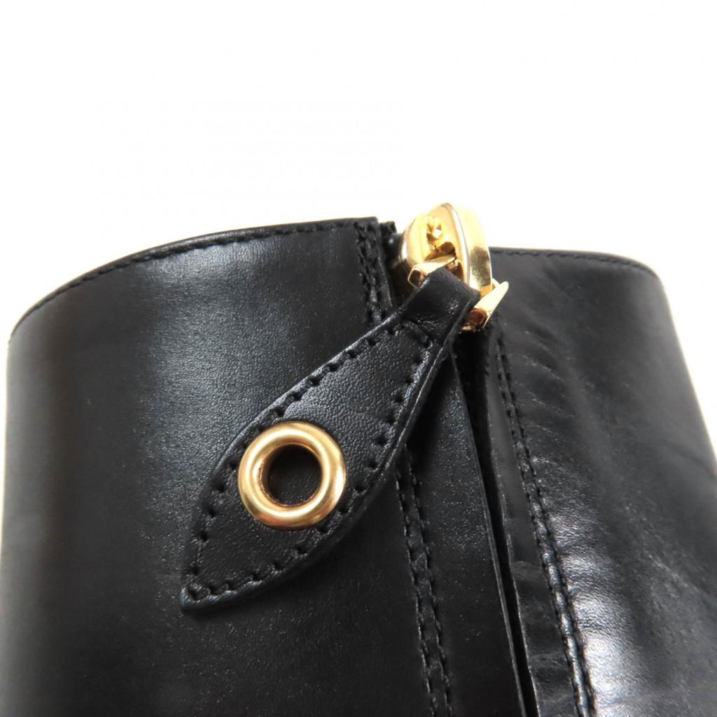 LOUIS VUITTON Ankle boots Monogram Studs Side Zip Black brown leather Women 36 Used
