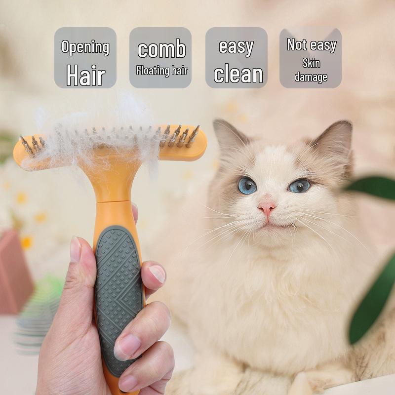 Double Row Nail Rake Comb for Dogs – Grooming Brush for Knot Removal and Pet Care