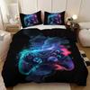 3pcs Game Controller Pattern Bedding Set 1 Duvet Cover and 2 Pillowcases for Teenagers and Adult's Bedroom Birthday Gift