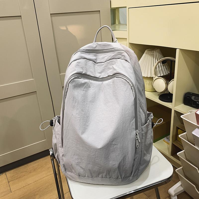 Японский простой уличный рюкзак большой вместимости, студенческая сумка, школьная сумка, нейтральный стиль, высокая эстетика и легкий национальный тренд, новый стиль серый