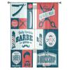 Set Of Vintage Barber Shop Graphics And Icons Chiffon Sheer Curtains for Living Room Bedroom Decor Window Voiles Tulle Curtain