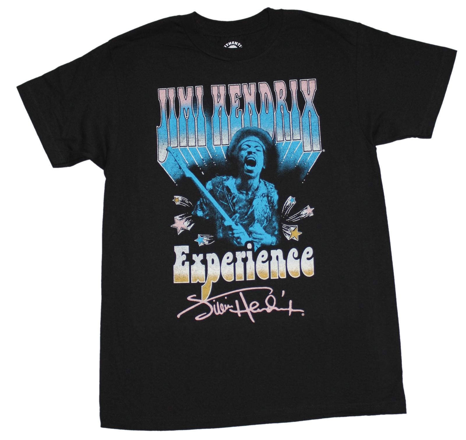 Jimi Hendrix Experience New Adult T-Shirt - Blue Print Jimi & Logo XXXXL