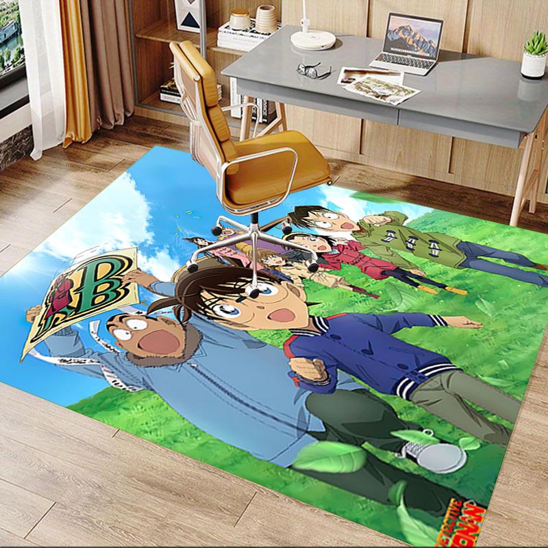 1pc Detective Conan Adventure Carpet for Playroom Bedroom Living Room Sofa Home Decor,kids Game Area Rug Non-slip Floor Mat Y72325