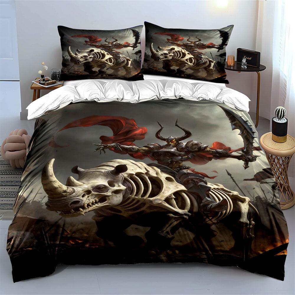 Skeleton beast and warrior. Bedding sets Duvet cover sets Duvet covers Pillowcases(1 * Duvet Cover 2 * Pillowcases, without duvet insert)