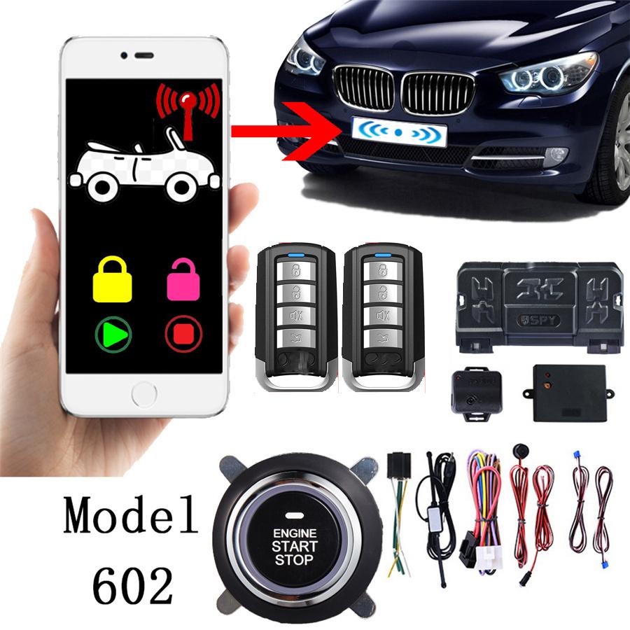 

PKE Car Keyless Entry Alarm System Engine Start Push Button Bluetooth Phone APP