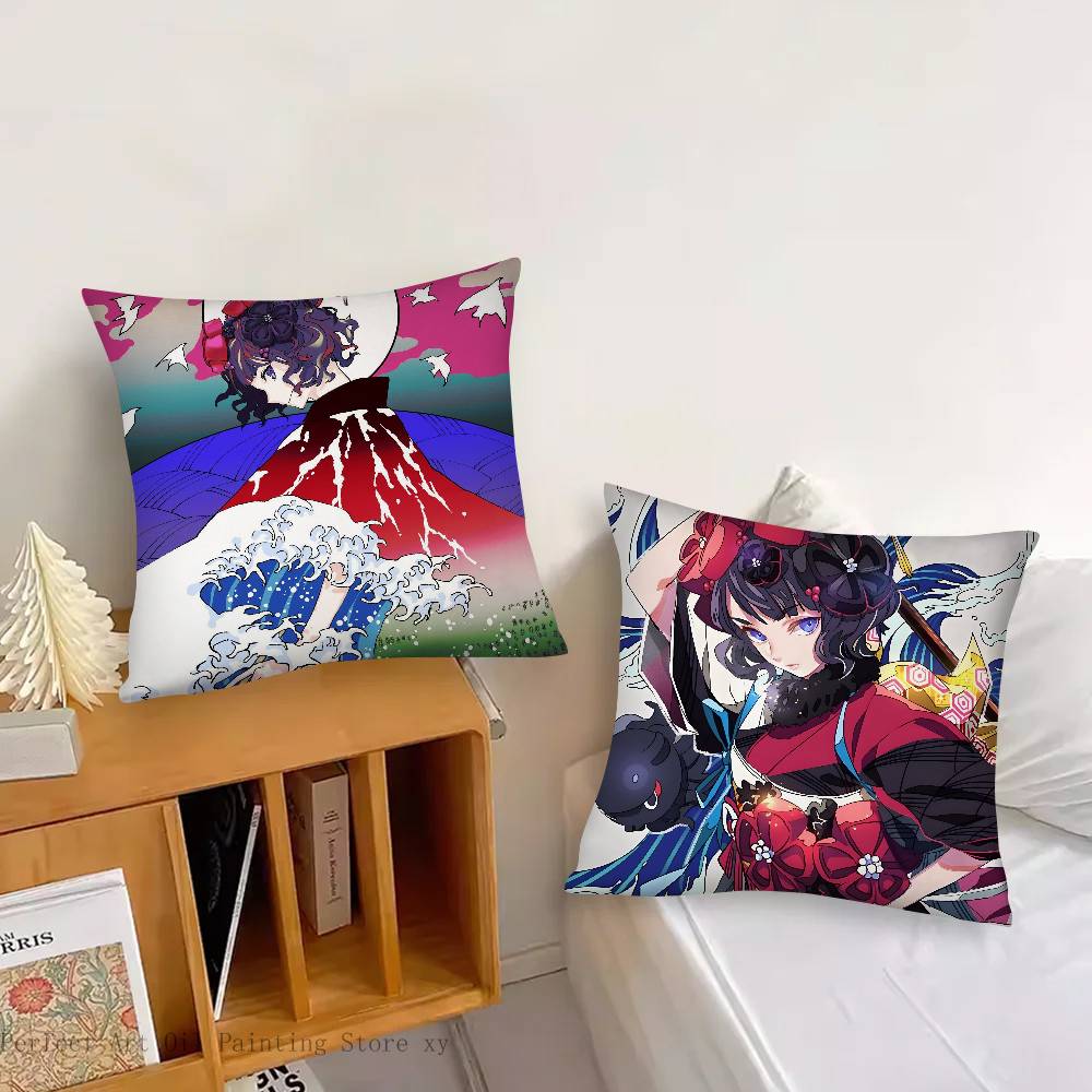 Katsuhita Hokusai Animated Game Fate Grand Order Pillow Case Fashion Square Pillowcase Bedroom Sofa Room Ins Decoration Leisure