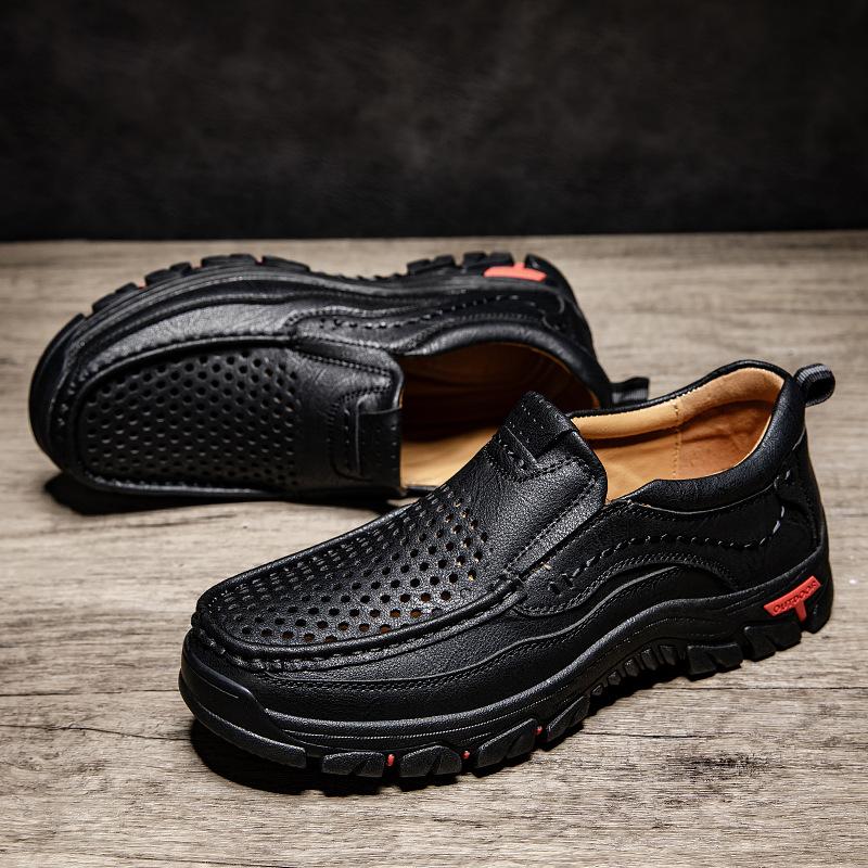 Popular men's shoes 48 men's casual shoes soft-soled overshoes spring new driving leather shoes
