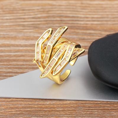 

Nidin Female Engagement Multi Layer Zircon Finger Ring For Women Light Luxury White/Colorful Accessories Jewelry Adjustable белый