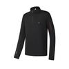 Fila Stand Collar Half-Zip Knitted Long Sleeve T-Shirt Men Tops Deep-Black A11M517209FBK