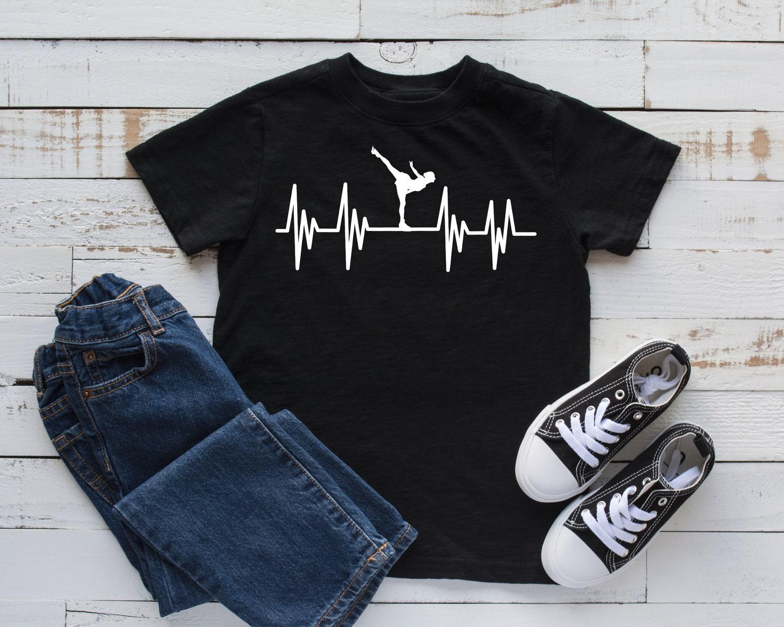 Ice Skater Heartbeat T-Shirt, Ice Skating Tee, Kids T-shirt, Tank Top, T-shirt, T-shirt,T-shirt, Kids Tee Apparel Gift M