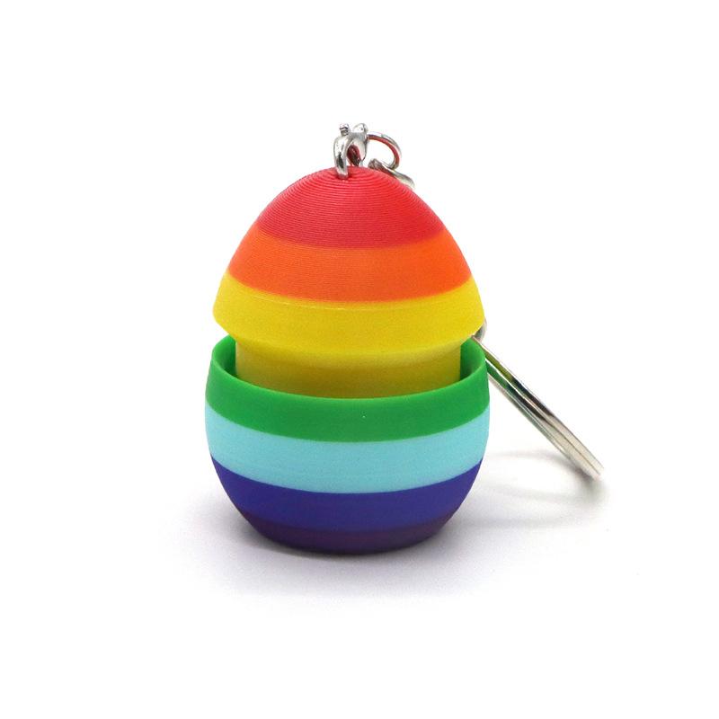 Cute Cartoon Easter Egg Button Decompression Key Pendant Creative Rabbit Model Toy Backpack Pendant Accessories Easter Gift A3