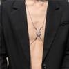 Round Crystal Body Chains European and American Fashion Rhinestone Chest Necklace Bikini Accessories Chai
