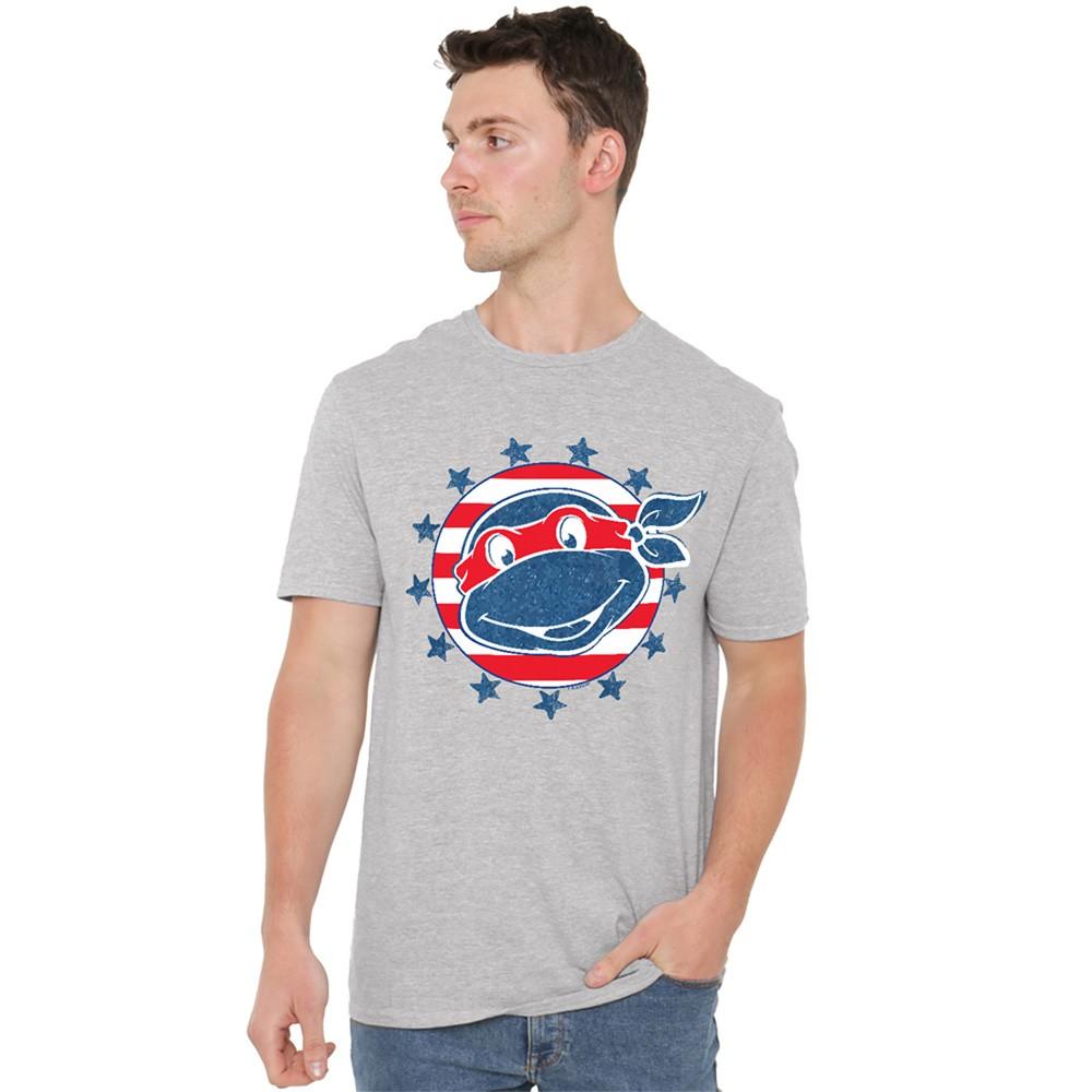 TMNT 4Th Of July Headshot T-Shirt S-5XL Athletic Heather XXXL