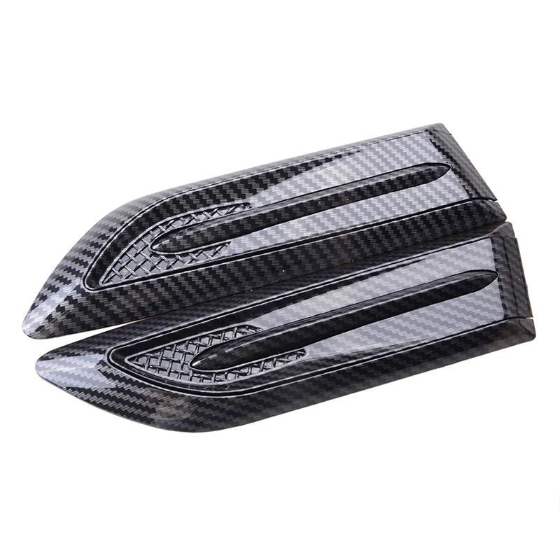 Carro Lateral Fender Vent Air Flow Spoiler Corrida Admissão Grade Tubarão Gill Guarnição Asa Capa Fibra De Carbono Decorativo ABS 3D