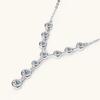 Silvere Glam New Product: Y-shaped Moissanite Diamond Pendant With A Light Luxury And Niche Design, 925 Pure Silver Collarbone Chain