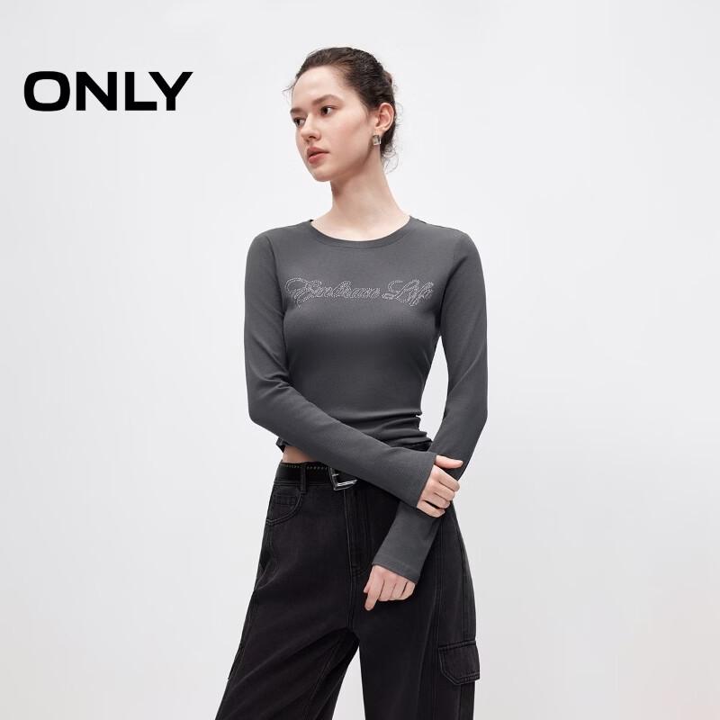 ONLY Women's Slim-Fit Rhinestone T-Shirt