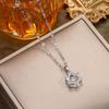 Dynamic Heart Star Zircon Titanium Necklace: Women's Luxurious Niche Design Clavicle Chain