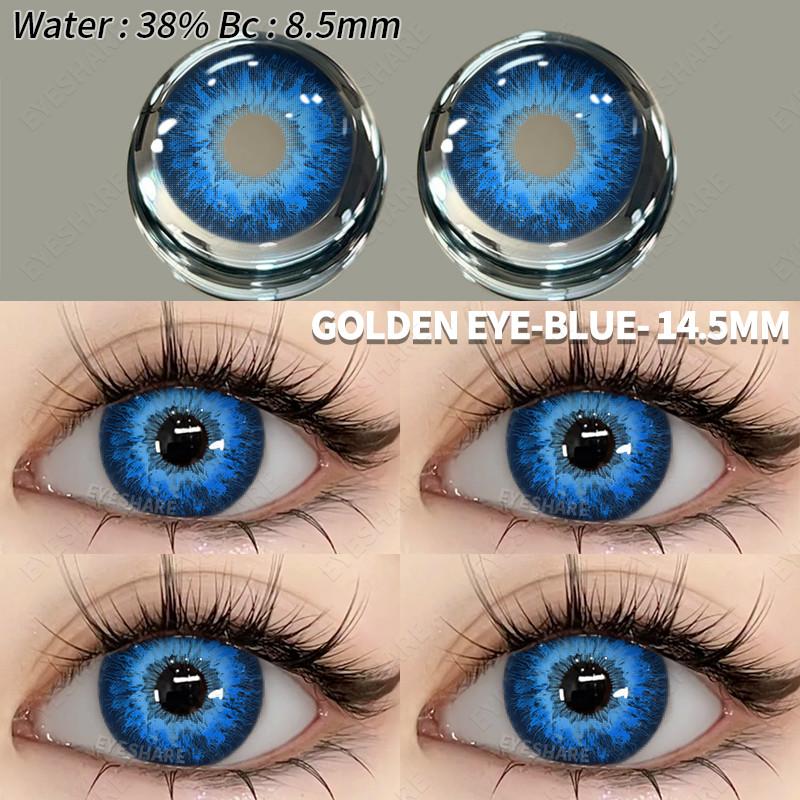 Eyeshare Cosplay Farbkontaktlinsen für Augen Halloween-Linsen Blaue Augenkontaktlinsen Schwarze Linsen Jahreslinsen 14,5 mm