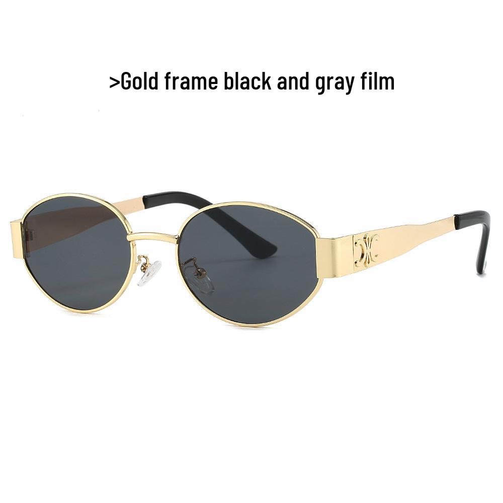 

Модные металлические солнцезащитные очки с овальной оправой 9521 - Европейский и американский стиль