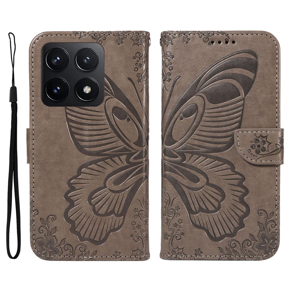 For Xiaomi 14T Case Butterfly Pattern Leather Wallet Flip Phone Cover