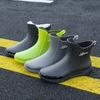 Regenschuhe Herren Thermofleece Kurze Regenstiefel Küche Rutschfeste Schuhe Low-Top Outdoor Autowäsche Wasserdichte Schuhe