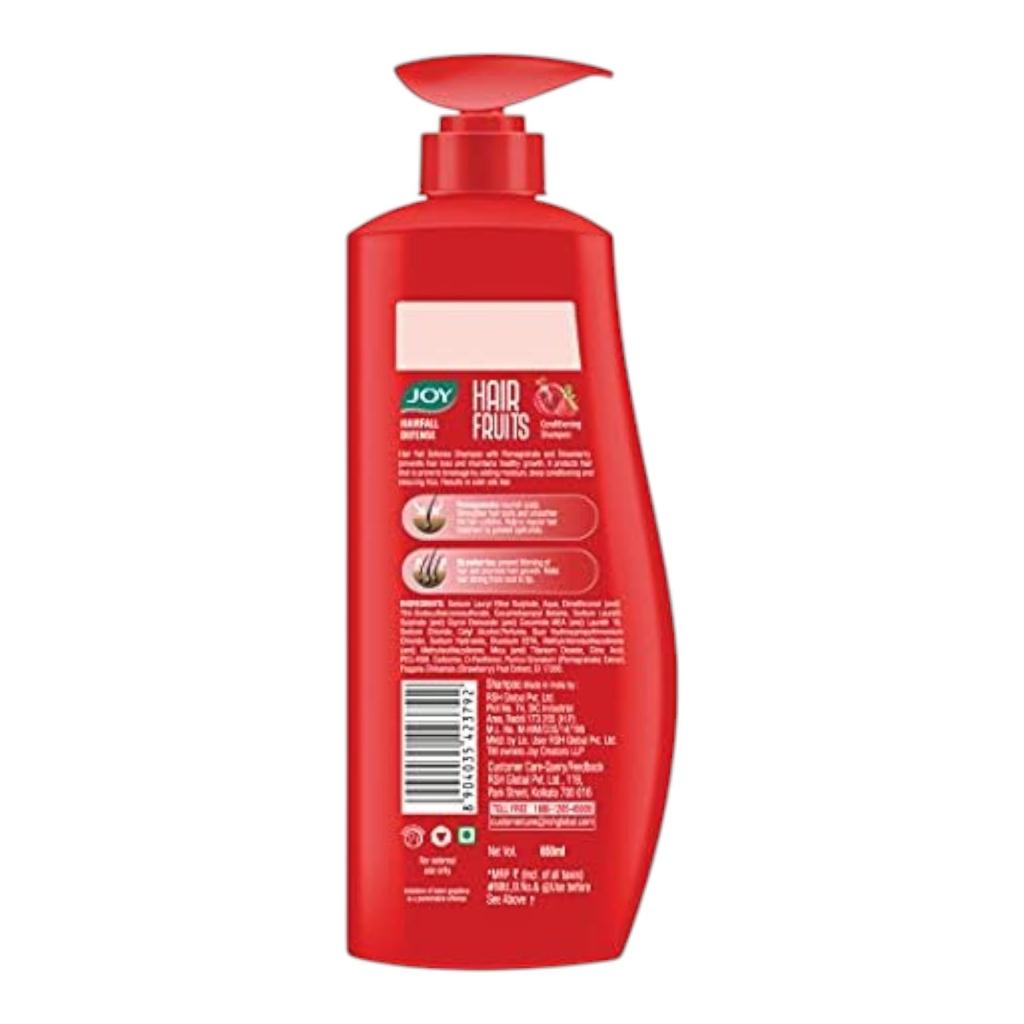 Joy Hair Fruits Hairfall Defense Conditioning Shampoo 650 ml Pack of 1 Enriched with Pomegranate & Strawberry