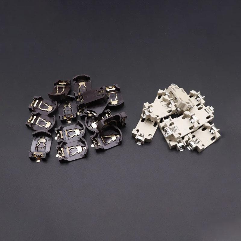 2PCS Button Battery Holder Storage Box Fixed BS-2 BS-6 BS-8 CR2450 CR2032 Plug Type Button Cell Battery Organizer