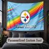 Custom Name Text Tapestry,Pittsburgh Steelers Decorative Wall Hanging, Background Tapestry For Home Bedroom