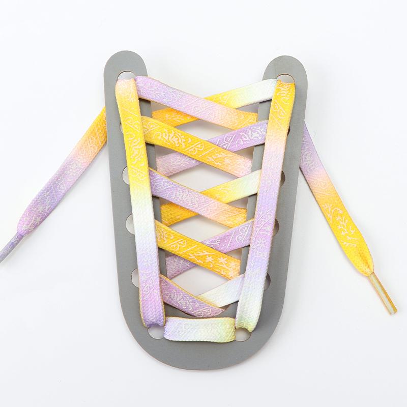 Flat Splash ink Shoe Laces Fluorescent Luminous Shoelaces for Sneakers Reflective Glowing Run Boot Shoelace Printing Shoestrings
