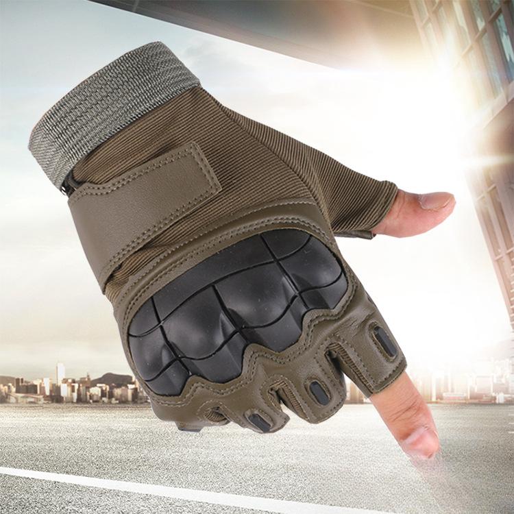 Half Finger Tactical Gloves for Men Outdoor Riding Motorcycle Hard Shell Field Fighting Military Fan Performance Training Fitness Gloves