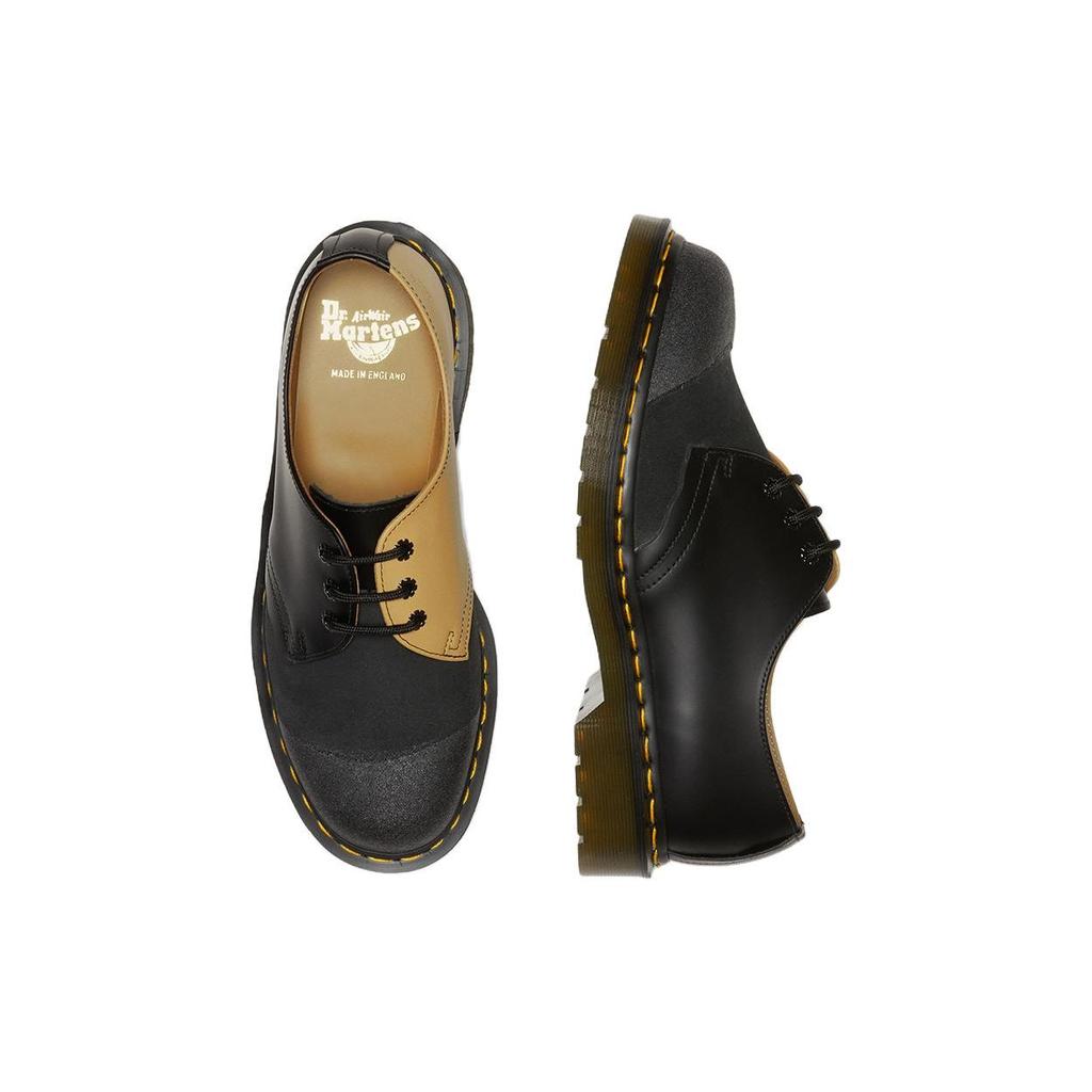 Dr. Martens 1461 Leather Patchwork Lace-Up Low-Top Casual Shoes Unisex Casual Shoes Black 27743002
