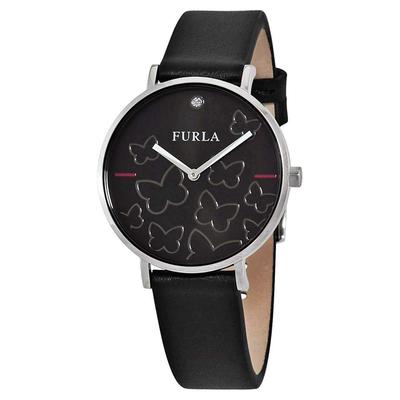 Furla Relógio Couro Borboleta Preta R4251113511 Feminino [Item]