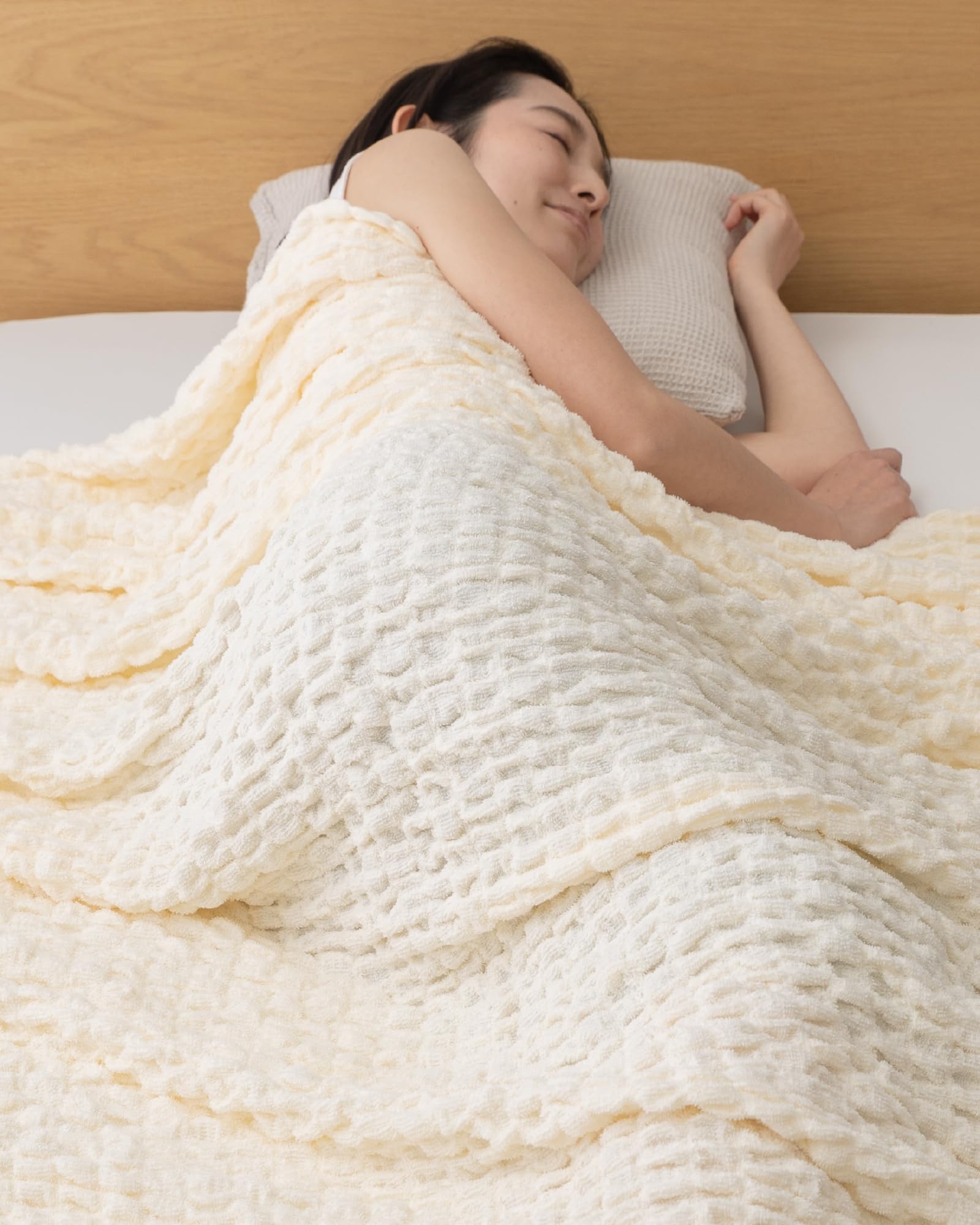 

AQUA Nice Day Towel Single 140 x 190 Fluffy Cotton Smooth Pile Stays in All Product 21560108 Blanket, Ivory, (Approx. cm), Material, Fabric, Place,