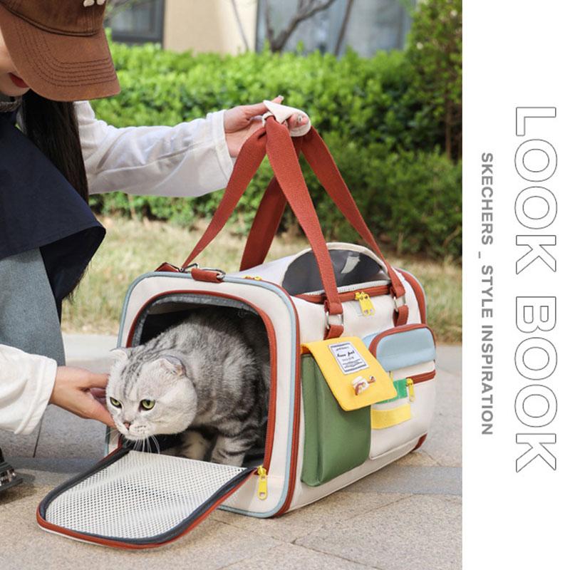Portable Pet Cats Dogs Backpack Outdoor Carying Bag Comfortable Breathable Large Capacity Shoulder Handbag for Pet Products