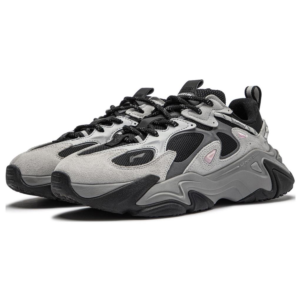New LiNing CF Tracing Collection Qianxing Strategy 2 Anti Slip Wear Resistant Low Top Casual Shoes Women's Black Gray AGLT168-8