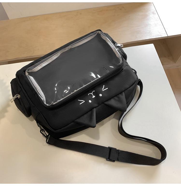 Módní Roztomilá kočičí taška přes rameno pro ženy Nylon Lolita Jk Casual Kawaii Japonský styl Ita Bag Y2k Fashion Students Crossbody