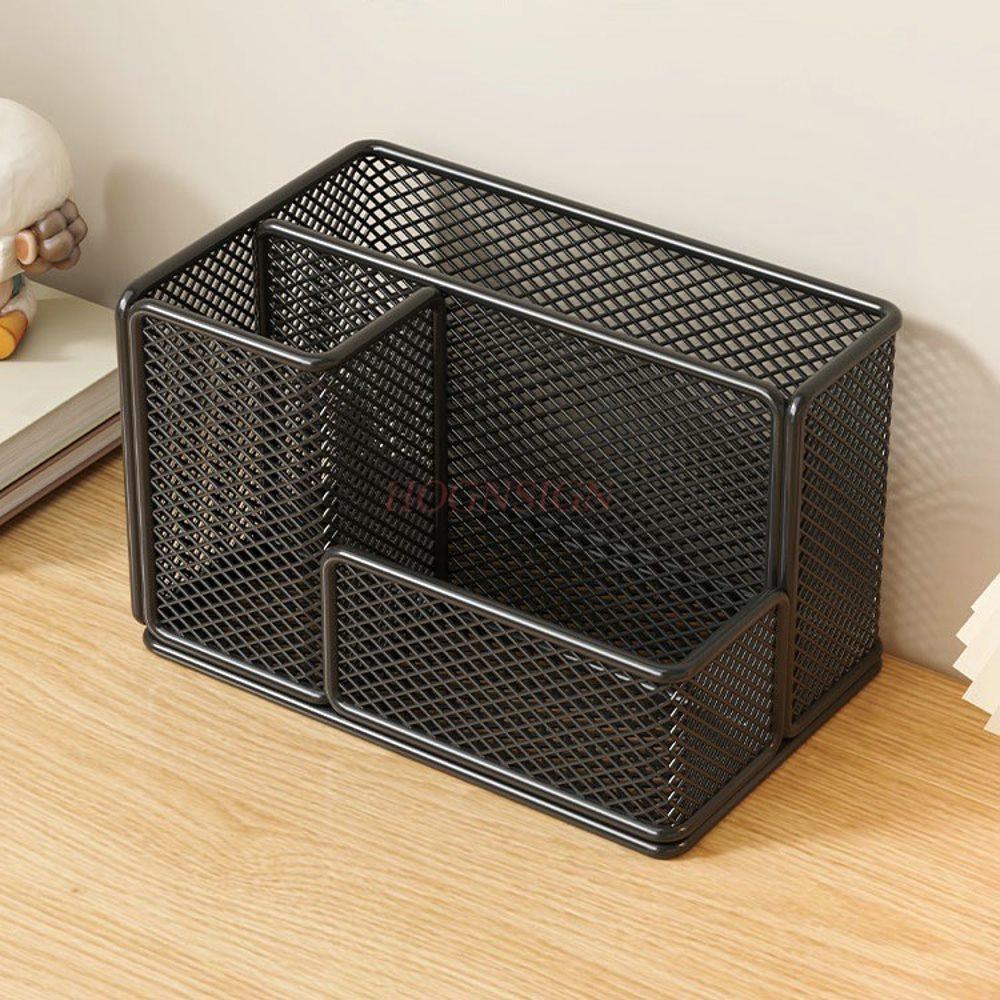 1pcs Pen holder office desktop suitable for simple style multifunctional grid stationery pen holder storage box