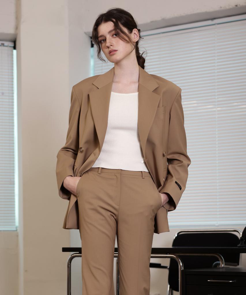Leobeucham [Monica Bootcut Slacks Pants_Beige] Monica Bootcut Slacks Pants_Beige