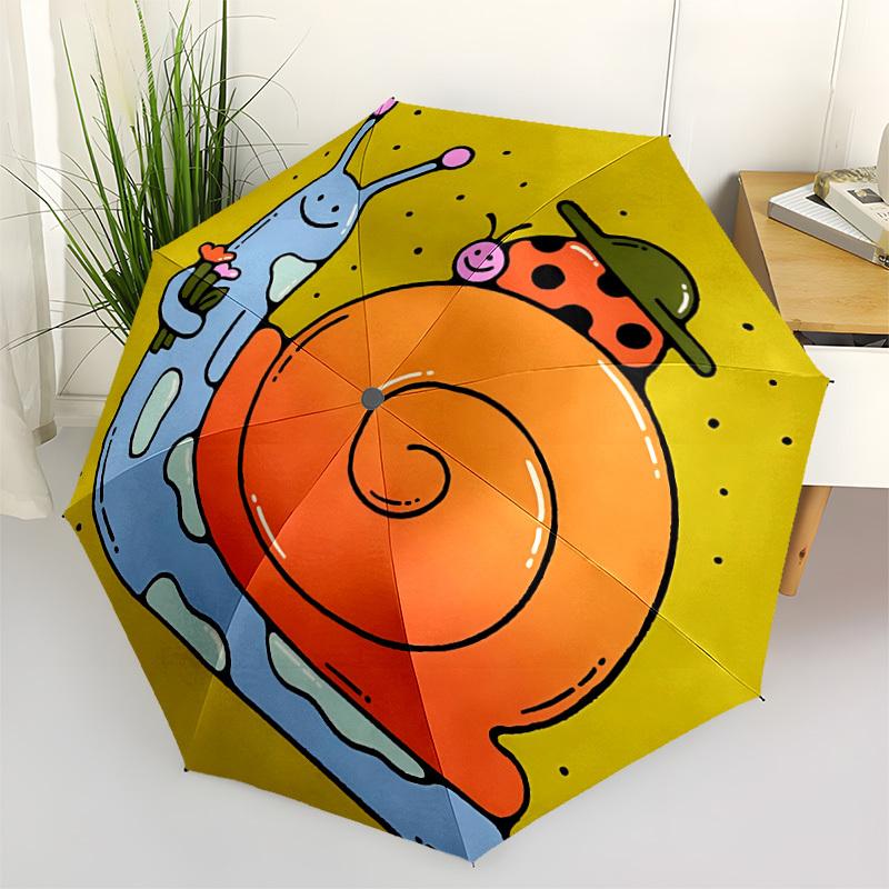 1pc Snail Ladybug Auto Open/close, All-Season Portable Folding Umbrella for Women & Men, Travel, Everyday, Formal Events - Compact Luxury Parasol, Out