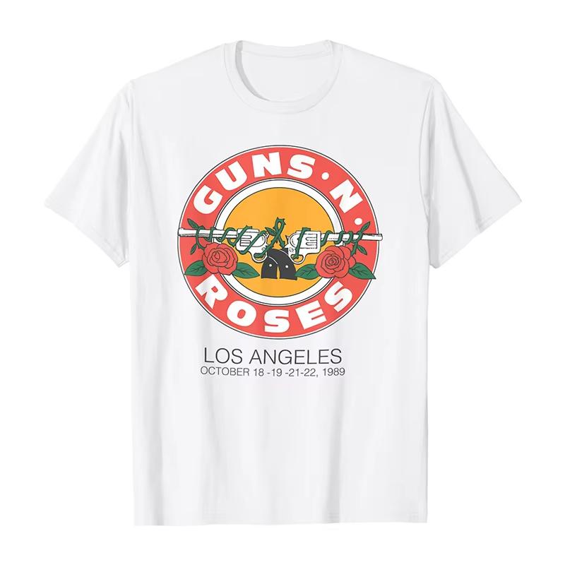 2025 Nowy Guns N 'Roses Rock Punk Amerykański Oversize High Street Męski i Damski Letni Bawełniany Amerykański Wygodny T-shirt